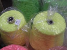 *Four Cones of Dayglow Yellow Knitting Yarn