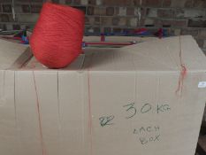 *Box Containing ~30kg of Red Knitting Yarn