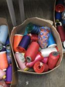 *Box of Mixed Sewing and Embroidery Yarn