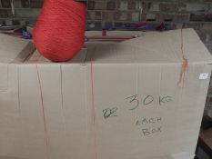 *Box Containing ~30kg of Red Knitting Yarn