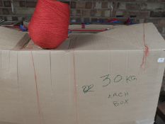 *Box Containing ~30kg of Red Knitting Yarn