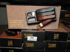 *Fourteen Boxes of Twelve Way Leather Belt Combina