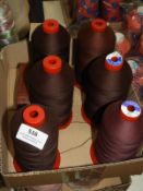 *Six Rolls of Maroon Sewing Yarn