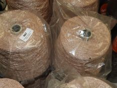 *Four Rolls of Salmon Coloured Metallic Knitting Y