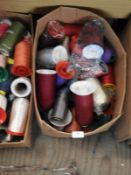 *Box of Mixed Sewing and Embroidery Yarn