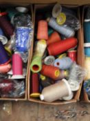 *Box of Mixed Sewing and Embroidery Yarn