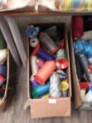 *Box of Mixed Sewing and Embroidery Yarn