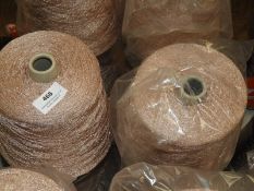*Four Rolls of Salmon Coloured Metallic Knitting Y