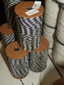 *Three Rolls of Black & White Herringbone Style Ri