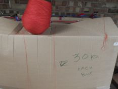 *Box Containing ~30kg of Red Knitting Yarn