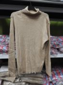 *Six Essence Fawn Coloured Roll Neck Long Sleeve T