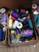 *Box of Mixed Sewing and Embroidery Yarn