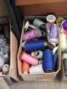 *Box of Mixed Sewing and Embroidery Yarn