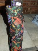 *Roll of Black & Multicoloured Pattern Fabric