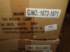 *Box Containing 100 15w Red Pygmy Light Bulbs