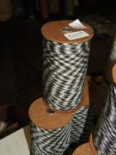 *Three Rolls of Black & White Herringbone Style Ri