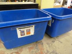 *Two Blue Wheelie Bins
