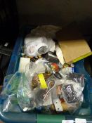 Fan and a Box of Assorted Plumbing Fittings and Ac