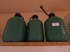 Three 5L Plastic Petrol Cans