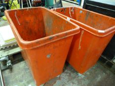 *Two Red Wheelie Bins