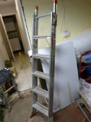 *Five Tread Three Way Aluminium Steps