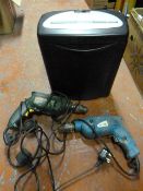 Shredder and Two Electric Drills