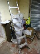 Five Tread Three Way Aluminium Steps