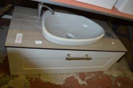 *Contemporary Sink Unit with Drawer and Chrome Tap