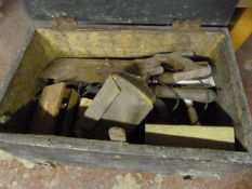 Wooden Toolbox with Assorted Tools
