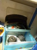 Plastic Storage Box and Contents