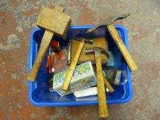Box of Tolls, Screws, Nails, Scutch Hammer, Mallet