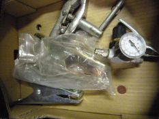 *Box of Welding Clamps and a Pressure Gauge