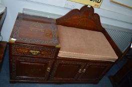 Indian Style Brass Inlaid Telephone Seat