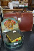 Old Tins and a Leather Bag