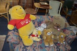 Large Pooh Bear Teddy and Several Other Soft Toys