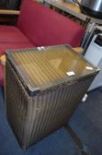 Lloyd Loom Style Glass Topped Linen Bin