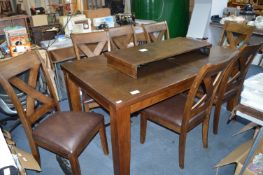 *Dark Oak Dining Table with Seven Chairs (AF)