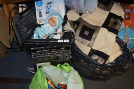 Assortment of Household Items, Books, Curtains, et