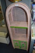Pink Wicker Work Shelf Unit