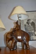 Table Lamp in the form of a Boy Riding and Elephan