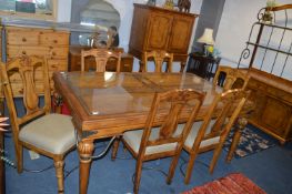 Eastern Style Glass Topped Dining Table 6ft x 3'6