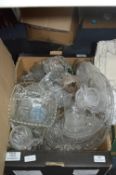 Box of Assorted Cut Glass, etc.