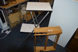 Wooden Extending Drying Rack and a Folding Shelf U