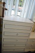 White Melamine Five Drawer Bedroom Chest (Missing