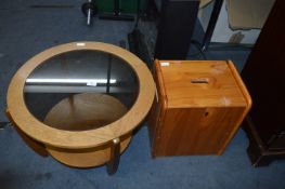 Retro Smoked Glass & Oak Coffee Table and a Pine S