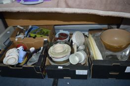 Four Boxes of Assorted Kitchenware, Mixing Bowls,