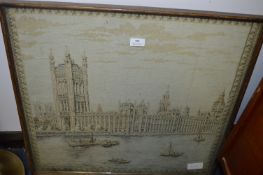 Framed Tapestry of the Houses of Parliament
