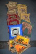 Ten Elephant Scatter Cushions and a Set of Placem