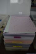 Four A4 Storage Boxes of Cardstock (Purple, Orange