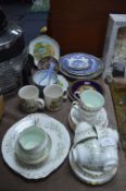 Assortment of Pottery Items Including Mugs, Plates